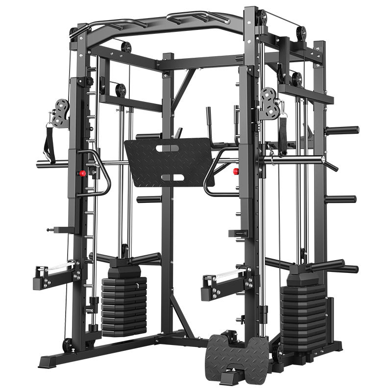 Home Gym With Smith Machine - جهاز سميث الشامل للتدريب، رف قوة