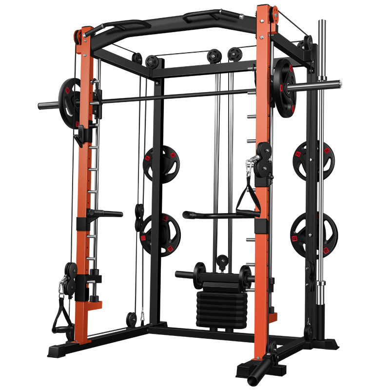 Home Gym With Smith Machine - معدات رياضية منزلية متعددة الوظائف: رف