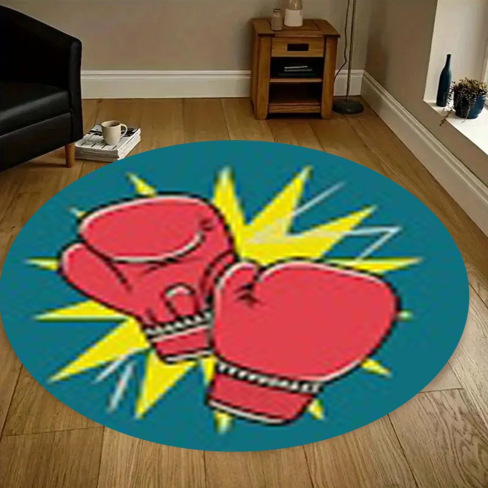 Home Zone Gym - سجادة أرضية دائرية بتصميم قفازات الملاكمة