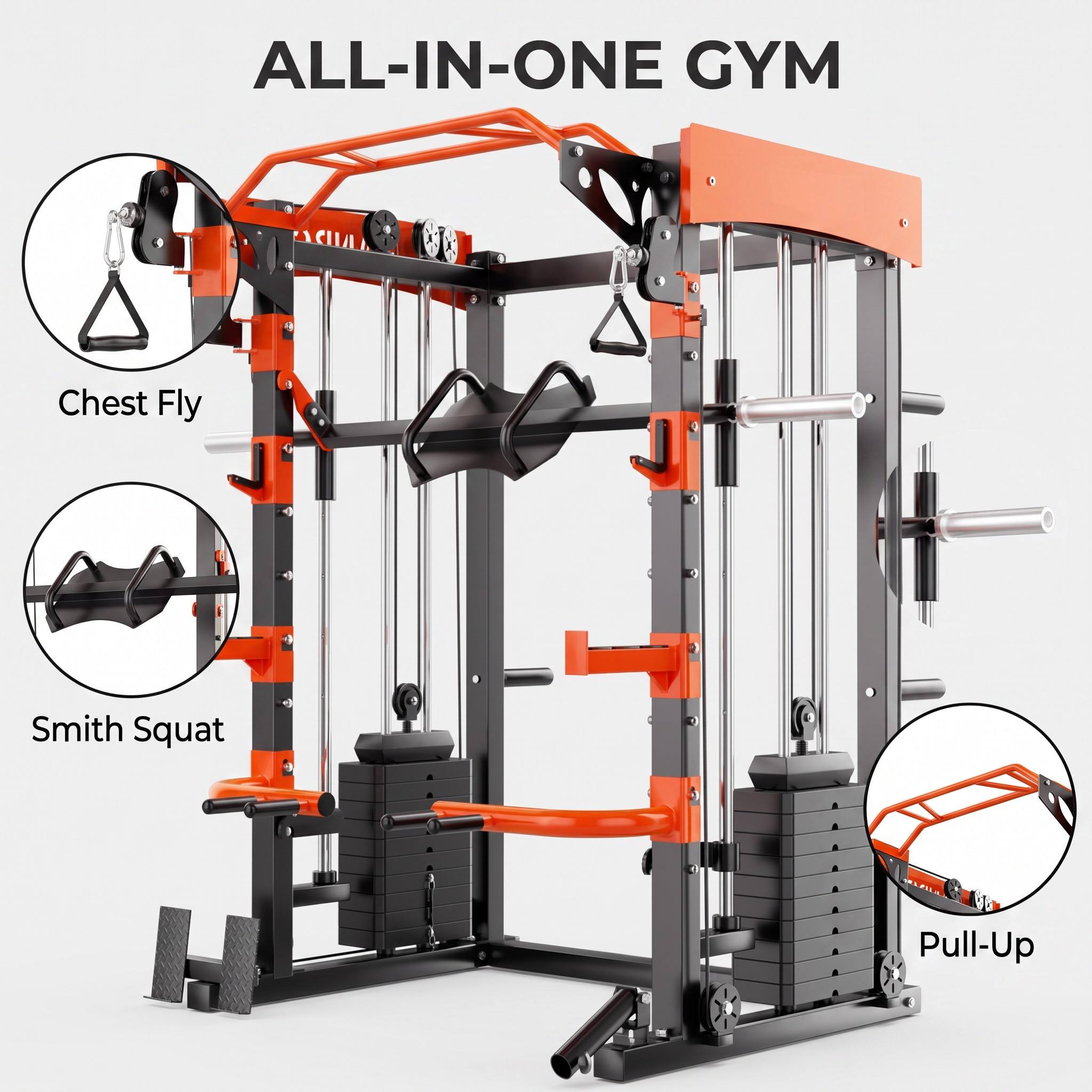 جهاز سميث متعدد الوظائف 6 في 1 - مراجعة Home Gym With Smith Machine وسعره