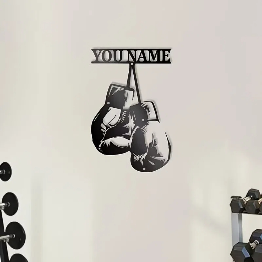 لوحة جدارية معدنية مخصصة لقفاز - مراجعة Home Gym Names وسعره