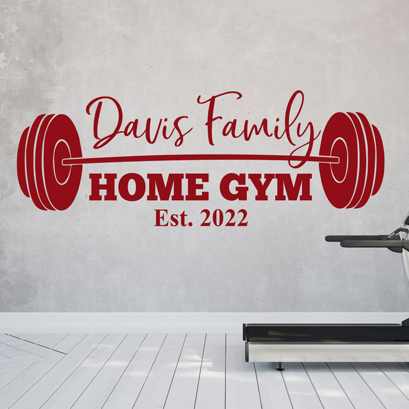 ملصق جداري مخصص باسم العائلة ل - مراجعة Home Gym Names وسعره