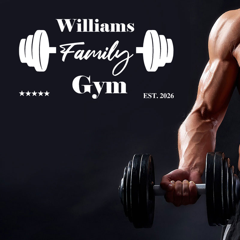 ملصق جداري مخصص باسم العائلة ل - مراجعة Home Gym Names وسعره